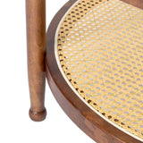 19.7in Rattan Coffee with Glass Top, Small Round End, Boho Style Side Sofa End 82239146