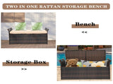 106*52*46cm Iron Frame Can Accommodate Brown Gradient Footstool Locker Rattan Locker 57830251