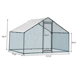 6.5 x 10 ft Large Metal Chicken Coop, Walk-in Poultry Cage Chicken Hen Run House with Waterproof 03144517
