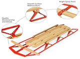 Classic Winter Sled - Sit/Lie Dual-Use, Pre-Drilled Steering Bar, Outdoor Snow Fun 19800956