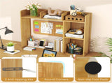 Beige Desktop Bookshelf for 27''/68.58cm Monitor, 93.9825.4073.66cm Engineered Wood Desk Hutch 23976534
