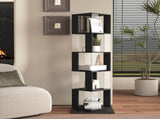 360&deg Rotating Bookshelf with Acrylic Plate, 5-Tier Tall, Floor Rack Simple Bookcase, Modern W409P167481