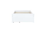 Twin Size Bed with 2 Drawers, Solid Rubber Wood Bed,White W504P313037