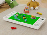 The 2 in 1 Rollaway Play Table and Toy Organizer Compatible with Lego Suitable for Storing Under Bed W282P182322
