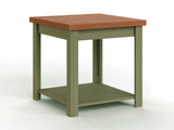 ZUN 24 inch Side Table, No Assembly Required, Sage Green and Fruitwood Finish B108P160213