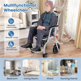 4-in-1 Commode Wheelchair Bedside/Shower/Raised Toilet Seat, 10" Wheels, Foldable, 02069961