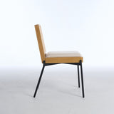 Mid-Century Dining Chairs Set of 2, Accent Linen Fabric Side Chairs with Rattan Backrest Metal Legs 30479899