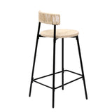 Counter Stools Set of 2 Handwoven Paper Rope Bar Stools Boho Round Dining Pub Chairs for Kitchen W1757P271584