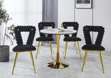 black and gold Modern chair with iron tube legs, soft cushions and comfortable backrest, W234P271308