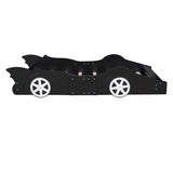 Twin Size Race Car-Shaped Platform Bed with Wheels,Black WF298789AAB