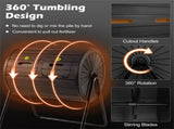 Dual Chamber Compost Tumbler 37.5Gal 360&deg Rotating Compost Bin with Stirring Blades for 55876880