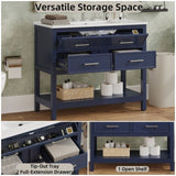 36" Bathroom Vanity with Ceramic Sink, Bathroom Vanity with Tip-Out Tray and 2 Full-Extension N817P288908B