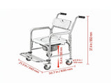4-in-1 Bedside Commode Chair with Wheels, 350 lbs Capacity Portable Toilet & Raised Toilet Seat, 5L 74279325