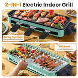 1500W Electric Indoor Grill 2 in 1 Electric BBQ Gill with Grill Net Removable Plate 5 Temperature 90269749