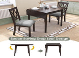 29"- 45" Extendable Dining Table for 4, Folding Kitchen Table with Rubberwood Legs, Space-Saving N752P216387P