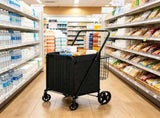 210LBS Folding Shopping Cart, Large Capacity Jumbo Grocery Cart with Removable Waterproof Liner, 53872086