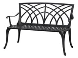 38in Outdoor Orchid Back Aluminum Bench Black 43199570