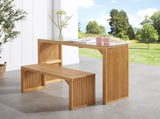 Natural Pine Dining Long Bench and Table Set Versatile Indoor Wood Furniture for Entryway, Living W1758P292488