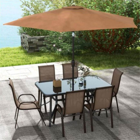 ZUN Outdoor dining table and chair package with umbrella 50008185