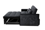 Modern Velvet Loveseat Futon Sofa Couch Pullout Bed, Small Love Seat Lounge Sofa w/Reclining T3411P309451