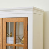 71.2'' Tall Display Cabinet with Glass Doors, Rustic Style China Cabinet, Curio Cabinet for N845P272501W