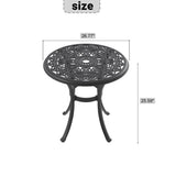 ZUN Ø26.77-inch Cast Aluminum Patio Dining Table With Black Frame and Umbrella Hole W1710P220606