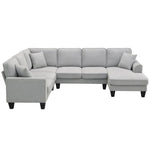 ZUN [New] 108*85.5" Modern U Shape Sectional Sofa, 7 Seat Fabric Sectional Sofa Set 02114155