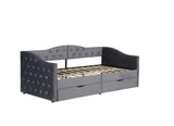 Upholstered Daybed with Storage Drawers, Wood Daybed Twin Size, No Box Spring Needed, Grey W1670P255474