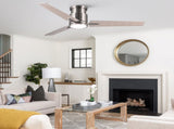 52" Brushed Nickel Lowe Profile Ceiling Fan with Light W1367P270460