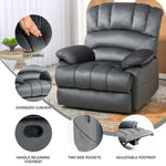 ZUN Large Manual Recliner Chair in Fabric for Living Room, Grey W1803P191938