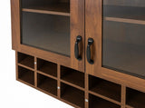 Wall-Mounted Wine Cabinet with Glass Doors, Hanging Wine Rack Storage Cabinet for Home Kitchen W331P474005