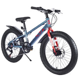 ZUN 20 Inch Kids Bicycles , Fat Tire Mountain Bike for Boys and Girls Age 5 + Years ,Dual-Disc W1019P203875