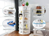 Rotating Shoe Rack Tower, 8-Tier Spinning Storage Rack, Free Standing 360&deg Revolving Shoe 39772527