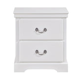 ZUN 1pc Classic Traditional 2 Drawers Nightstand White Finish Bedroom Furniture Wooden Bedside Table B011P286897