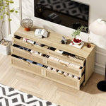 ZUN 59" Rattan Dresser with Drawers, 6 Drawer Dresser for Bedroom, Clothes Storage Cabinet for Bedroom, W757P209511