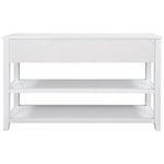 ZUN Retro Design Console Table with Two Open Shelves, Pine Solid Wood Frame and Legs for Living Room 32671692