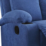 Blue Recliner with Cup Holder B062P215451