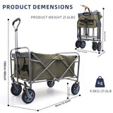 ZUN Outdoor Garden Multipurpose Micro Collapsible Beach Trolley Cart Camping Folding Wagon W321P206550