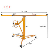 ZUN 16FT Drywall Lifter Panel Hoist Jack Rolling Caster Construction Lockable 150lbs 79940830