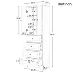 ZUN Storage Cabinet with 2 Doors and 4 Drawers for Bathroom, Office, Adjustable Shelf, MDF Board with WF302825AAB