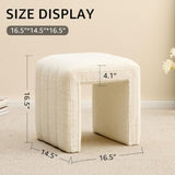 Modern Teddy Velvet Ottoman Footrest, Vanity Stool, and Shoe Bench for Makeup Room, Living Room, 94269049