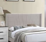 Light Brown Color 1pc Queen Size Bed Burlap Fabric Headboard Upholstered Bedroom Furniture Platform B011P145821