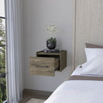 ZUN Elfrida Wall-Mounted Nightstand, Sleek Single-Drawer Design with Spacious Top Shelf B128P176107