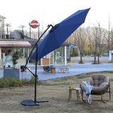 10ft Solar LED Offset Hanging Market Patio Umbrella W640140292