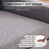 011-Linen Fabric 360&deg Swivel Accent Chair with Upholstered,One Back Pillow,Armrest with Rivets W527P190830