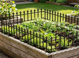 Black Foldable Garden Border Fence, 5 Pack No Dig Animal Barrier, Decorative Metal Fencing for Lawn 27478670