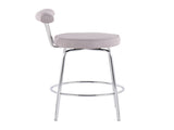 Contemporary Counter Stool in Chrome and Light Grey Fabric - Set of 2 B202P222102