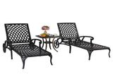 193*64.5*93cm Backrest Adjustable Courtyard Cast Aluminum Lying Bed Black 30903465