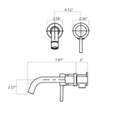 Wall Mount Single Handle Bathroom Faucet Brushed Gold W122453402
