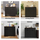 Farmhouse Black Double Tilt Out Trash for 20 Gallon Trash Cans, Free Standing Recycling 29423992